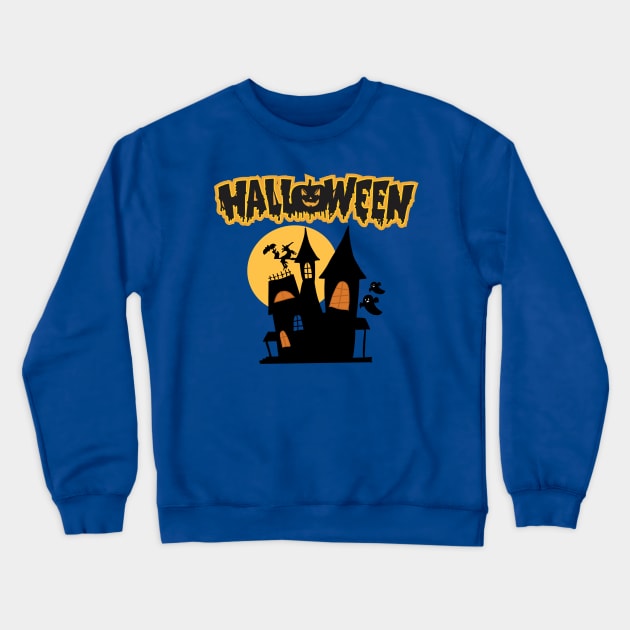 Halloween horrifying house Crewneck Sweatshirt by TotaSaid